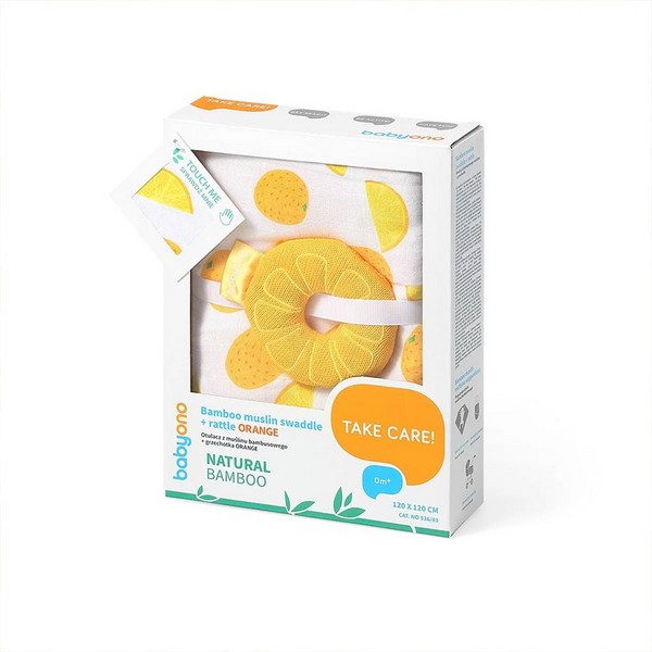 Продукт Babyono - Бебешка пелена бамбук и муселин с играчка 120x120 см. - 0 - BG Hlapeta